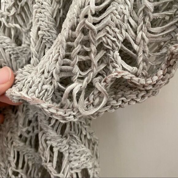 Eileen Fisher Oatmeal Wonder Scallop Crochet Sweater size PS - Picture 5 of 8